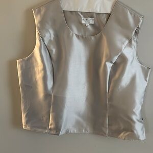 Silver three piece skirt suit
